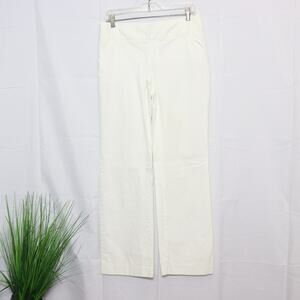 Daisy Fuentes‎ White Straight Leg Pants Size 6 Stretch Cotton